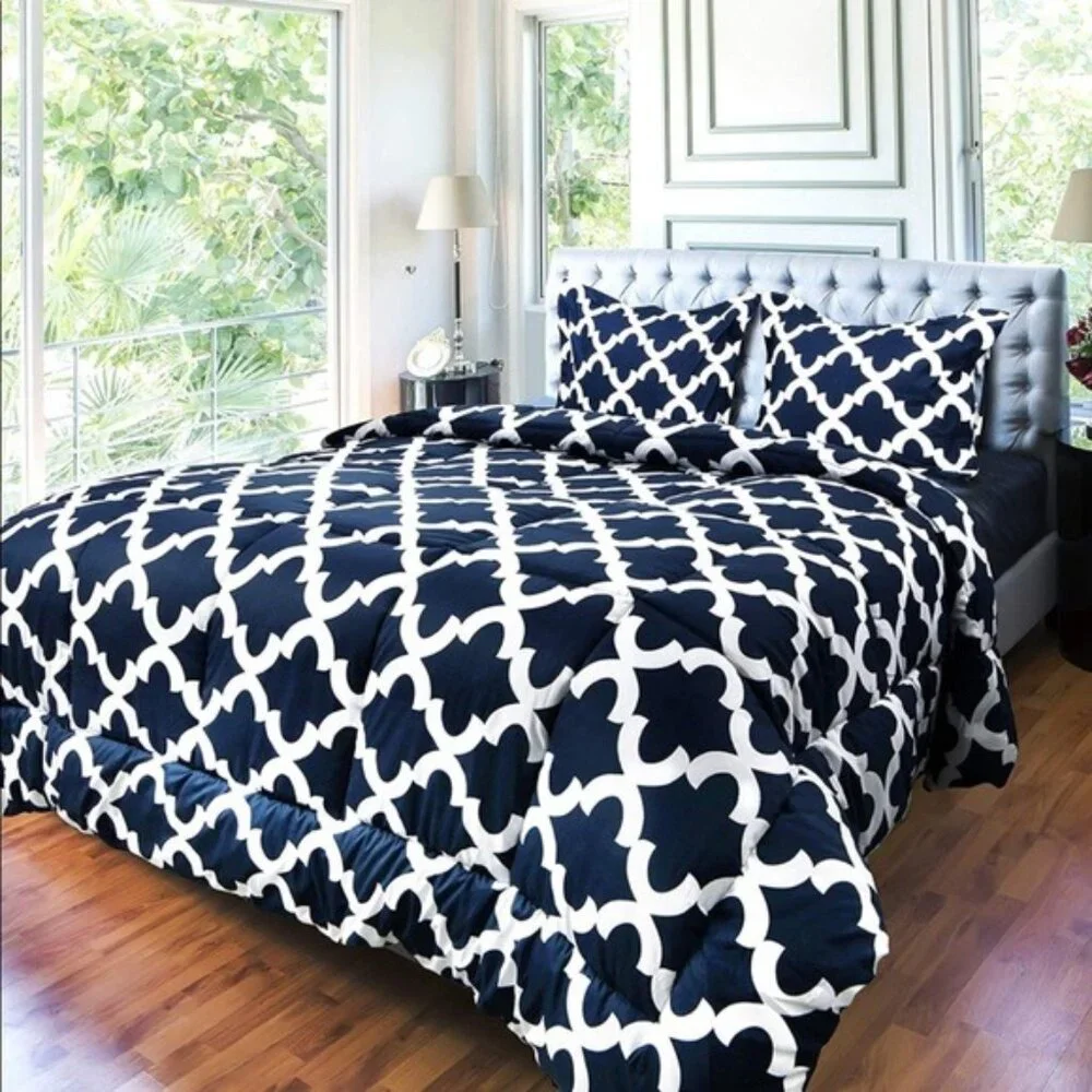 Comforter Set with 2 Pillow Shams Nvay Blue